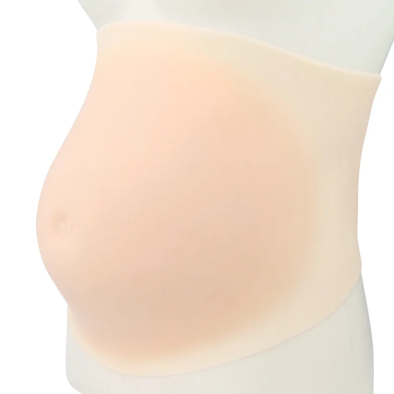 ONEFENG Skinless Belly 1300-1550g Fake Stomach Real Skin Silicone Belly for Drag Queen Crossdresser Fake Pregnant