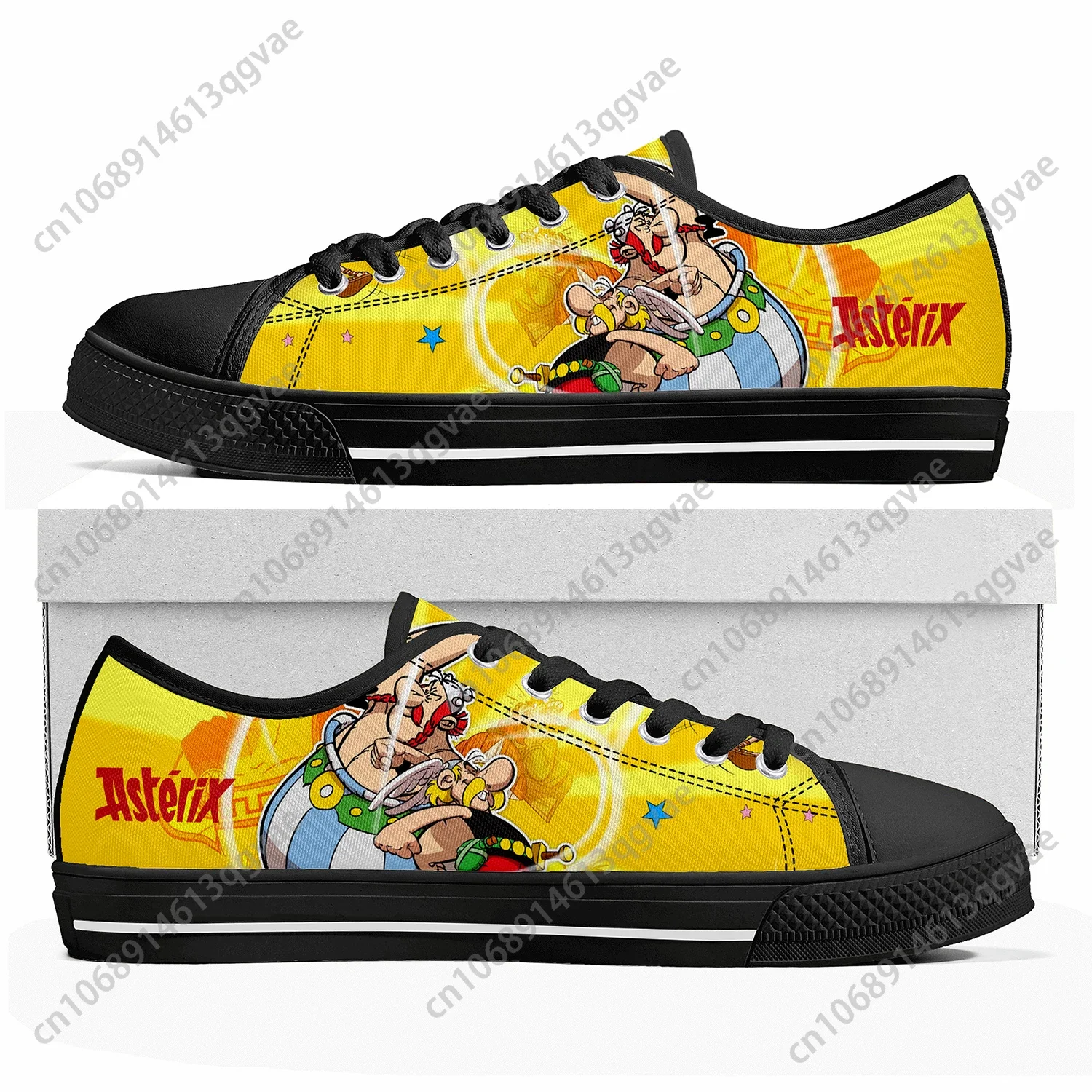 Asterix Adventure Obelix Low Top Sneakers Womens Mens Teenager High Quality Canvas Sneaker Casual Anime Cartoon Customize Shoes
