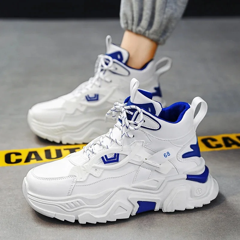 Men's High Top Dad Shoes with Thick Sole And Hidden Height 12cm Increase 10 Casual Sports Shoes for Adults Summer Synthetic