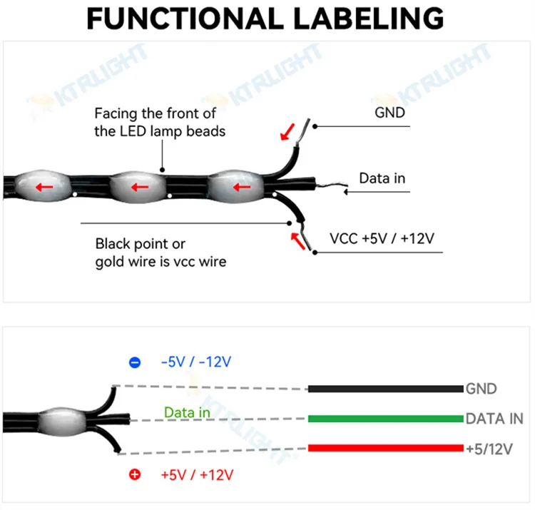 5V WS2811 3PIN Black Wire LED String Lights Dream Color RGBIC Addressable Individually Fairy Light Seed Pixels Light WS2812