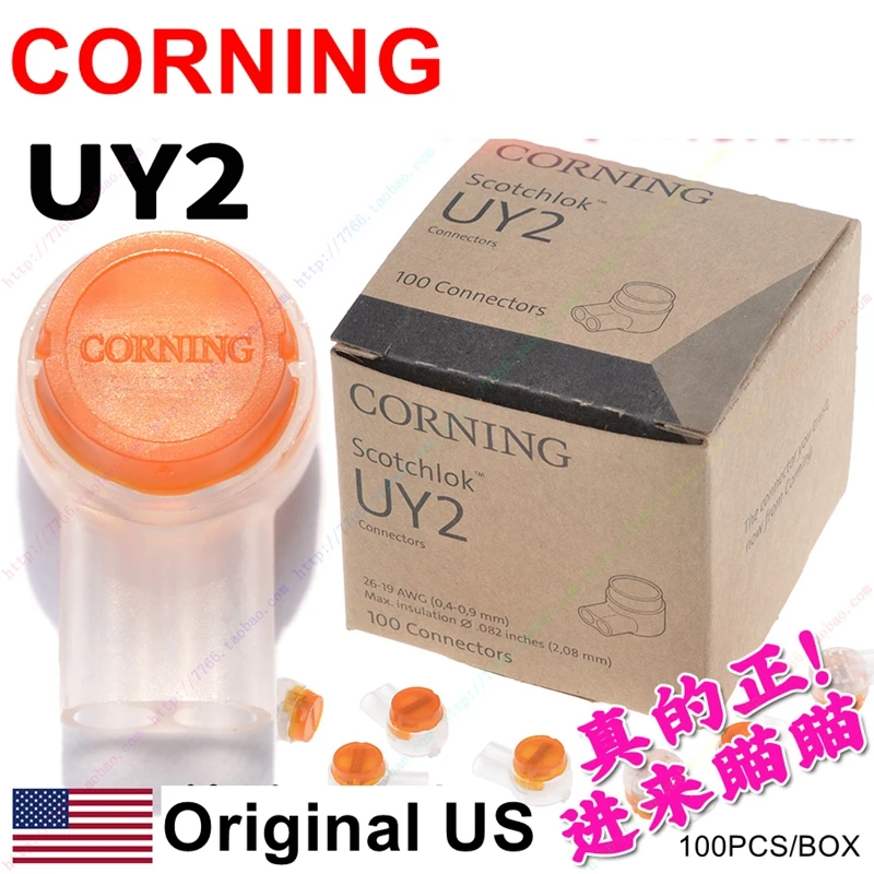 1000PCS 10Boxes/LOT Original 3M CORNING UY2 Scotchlok Butt connectors K2 telephone wires connectors adapters for 19-26AWG wires