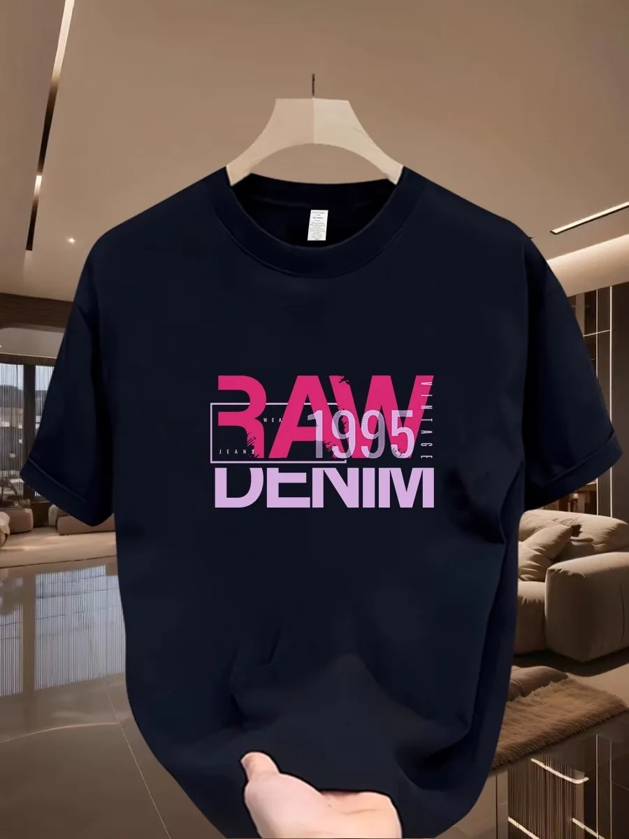 

Новая летняя мужская футболка большого размера (до 300 фунтов), модная, с индивидуальным буквенным принтом, повседневная, с коротким рукавом