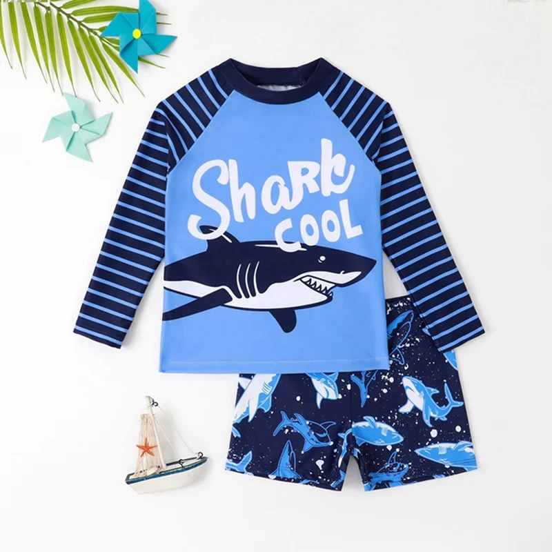 Swimsuit Kids Long Sleeve Children Swimming Suit Beach UPF50 Anti UV Toddler Baby Boy Swimwear Dinosaur Shark Bathing Suit Child