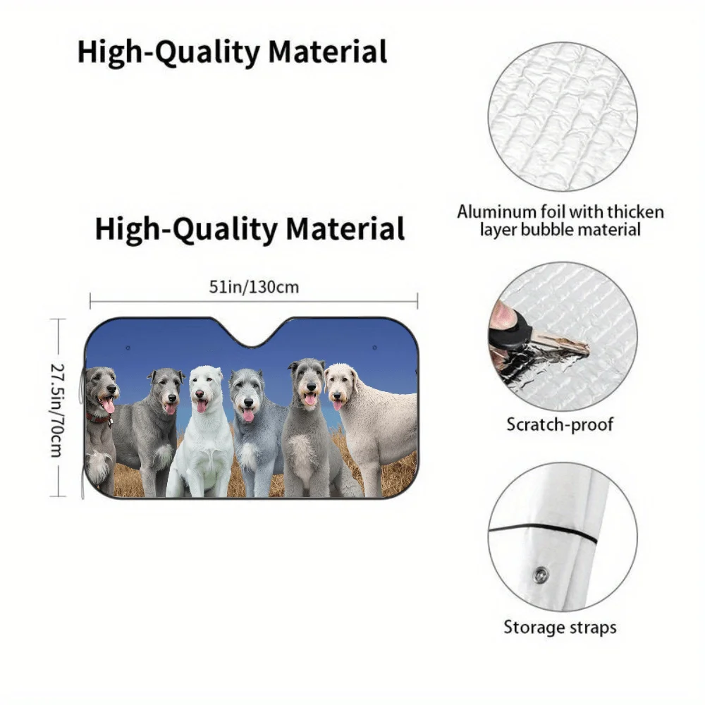 Group Of Dogs Standing In A Field Of Tall Grass Car Auto Sunshades Car Sunshade, Front Window Sun Cover For Car, Auto Sunshade F
