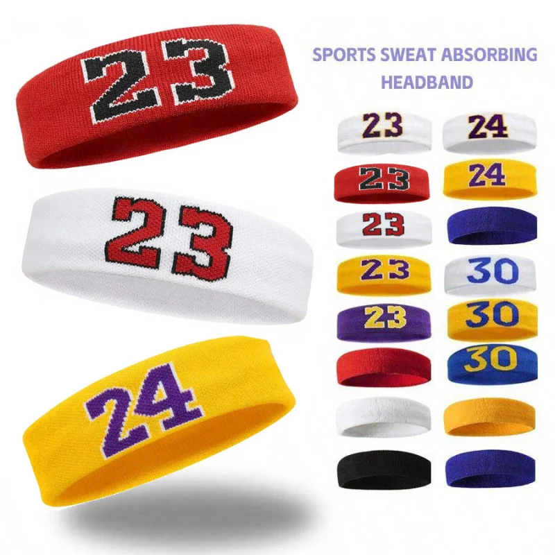 Sport Sweatband Headband, Strong Elastic Stretch Unisex Hairband for Men Women, Yoga Gym Fitness Basketball Sports Workout Sweat