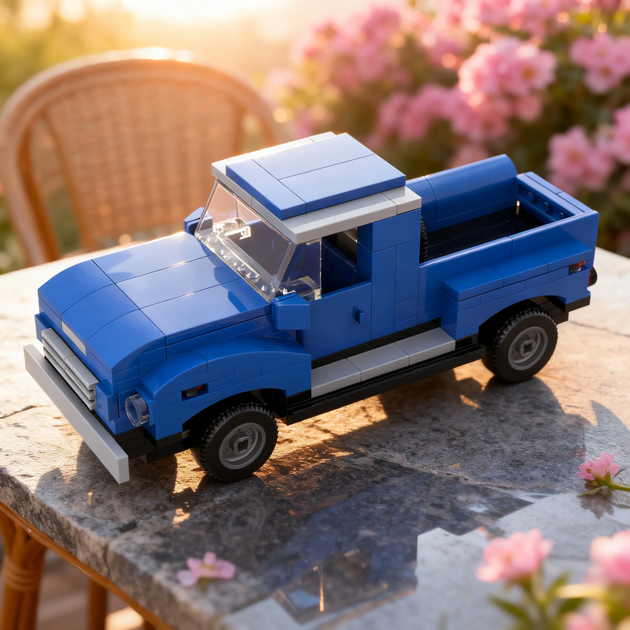 220-個-moc-ピックアップトラックブルー-mod-モデルビルディングブロック建設玩具クリスマスギフト創造教育レンガプレゼンテーションアート