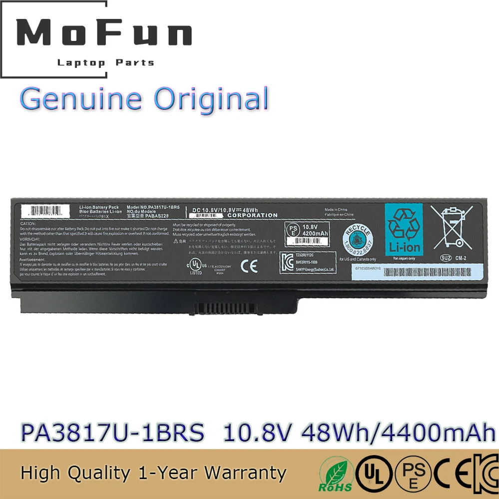 

Оригинальный аккумулятор для ноутбука PA3817U-1BRS 10,8 В 48 Втч для Toshiba Satellite L745 L750 L755 L755D