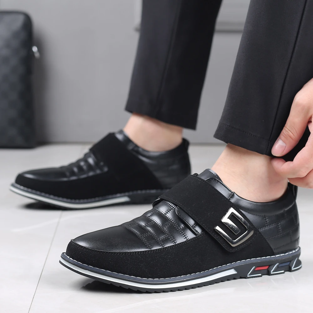 Leather Casual Shoes for Men Fashion Men Loafers Office Comfortable Slip on Men Shoes Business Big Size Working Footwear Tênis