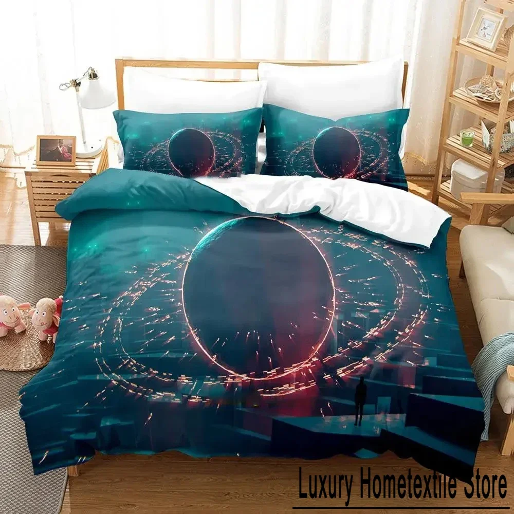 3D Print Sci Fi Structure Bedding Set Duvet Cover Bed Set Quilt Cover Pillowcase Comforter king Queen Size Boys Adult Bedding