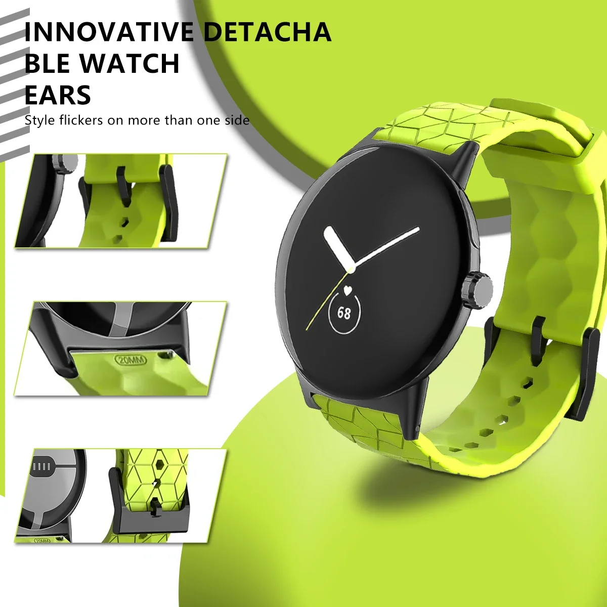 Silicone Strap for Google Pixel Watch 3 2 1 Watch Strap Bracelet correa Replacement for Google Pixel Watch Sport Band