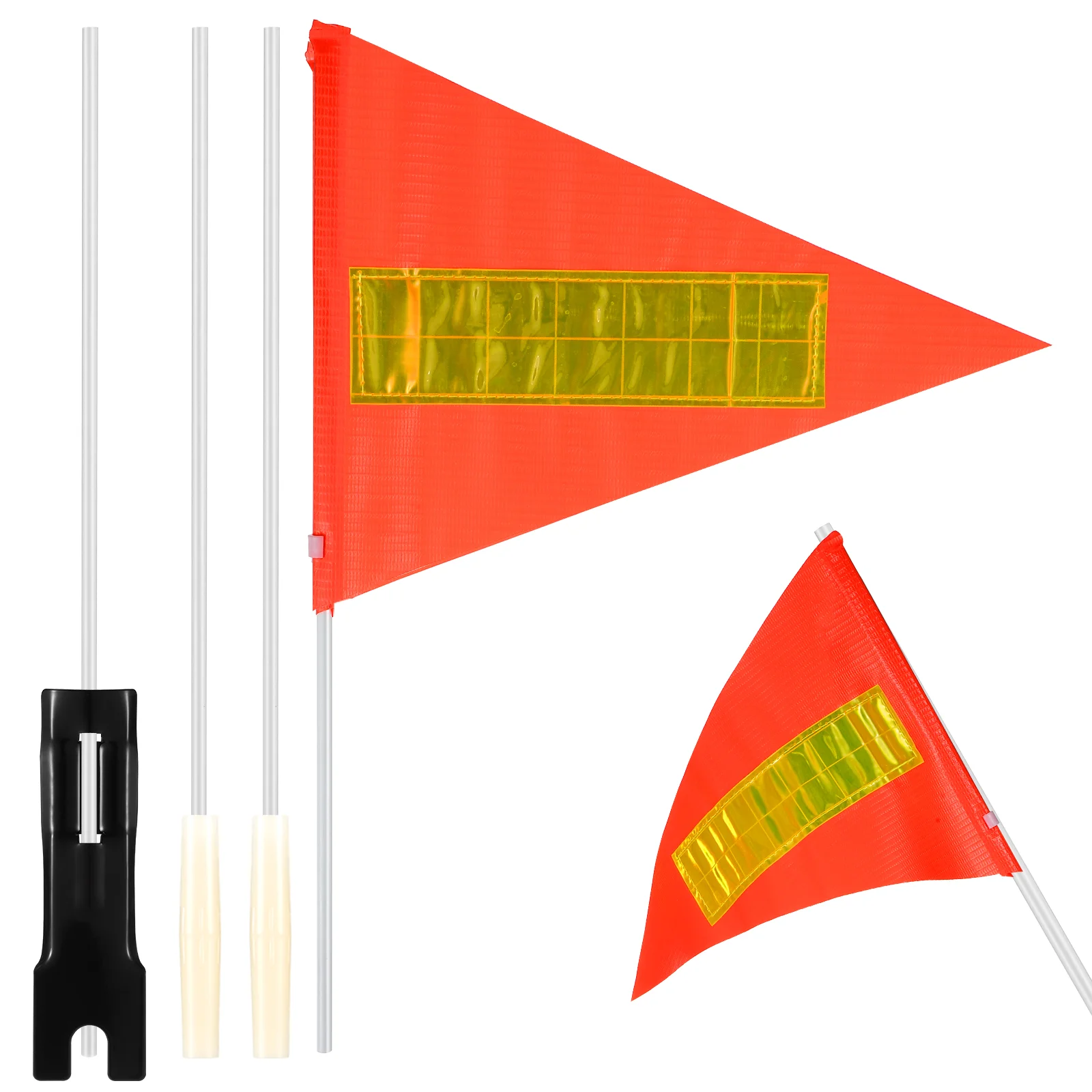 Reflective Flag Bike Pole Bicycle Stem Flags For Outdoor Bikes Poles Go Kart With Safety Warning