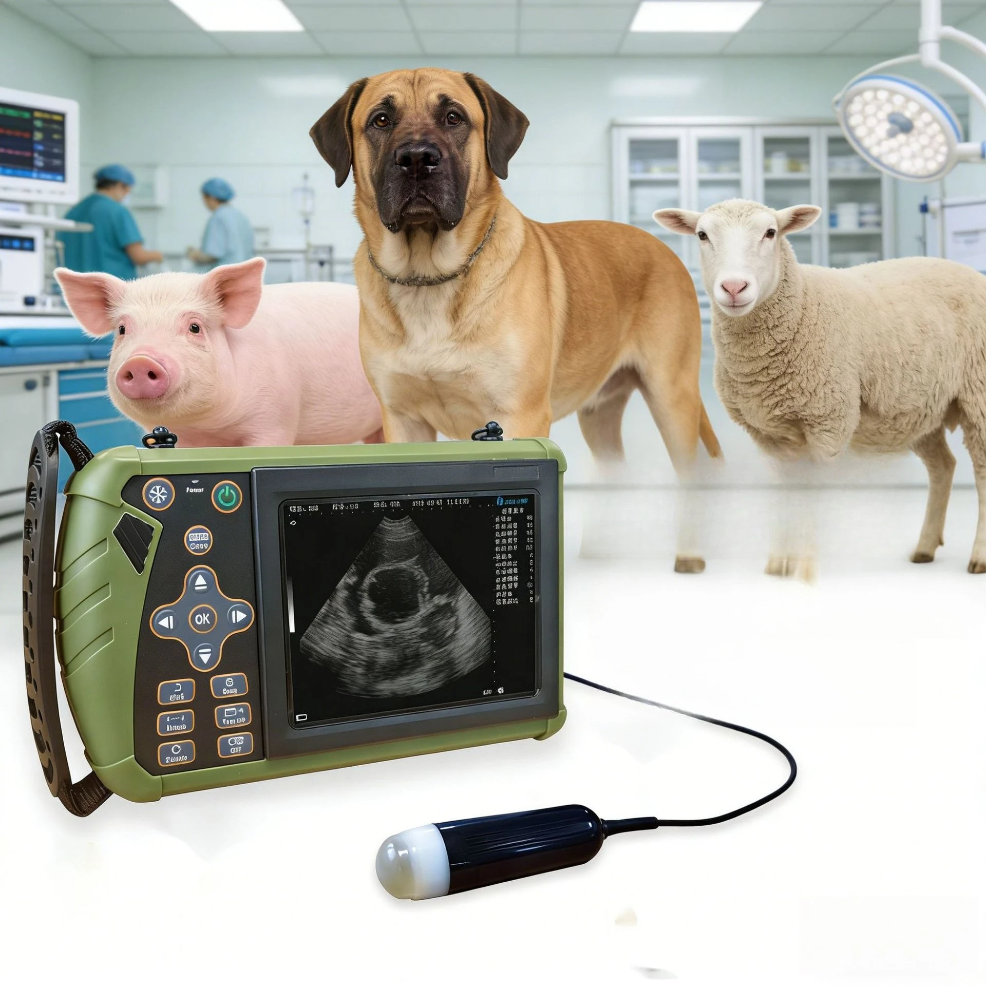 Handheld Veterinary Ultrasound Scanner:Portable Animal Pregnancy Detection Diagnostic System for Pigs,Sheep, and LargeBreed Dogs