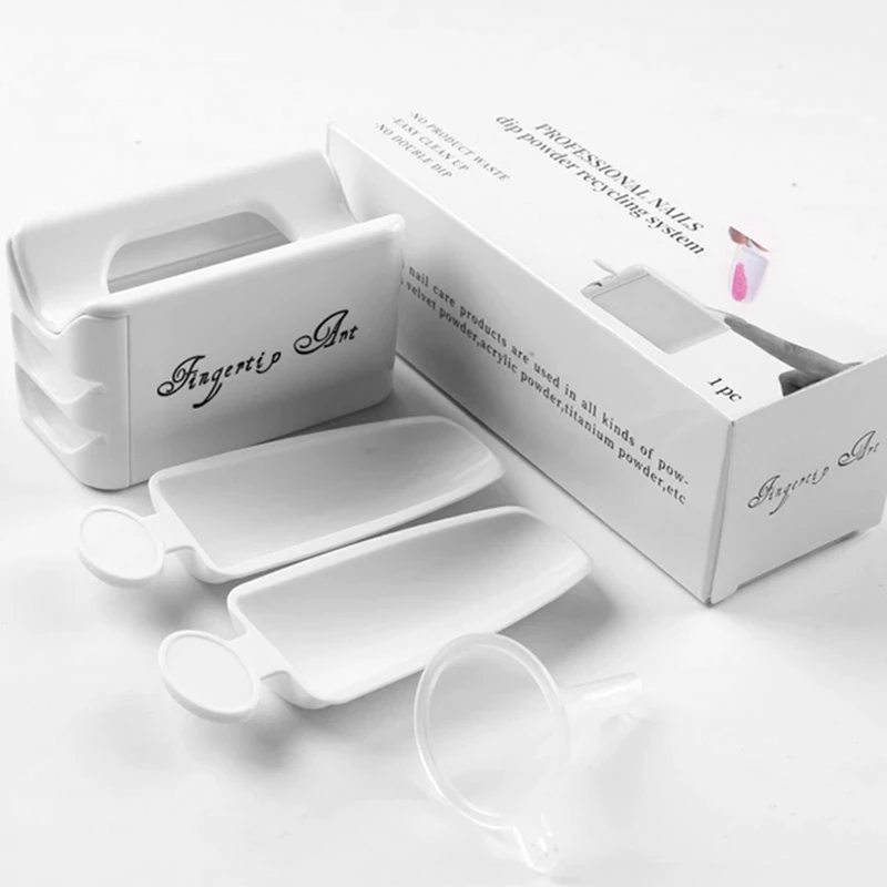 2X Portable Dipping Powder Recycling Tray Nail Tools Double-Layer Convenient Nail Jewelry Diamond Powder Recovery Box