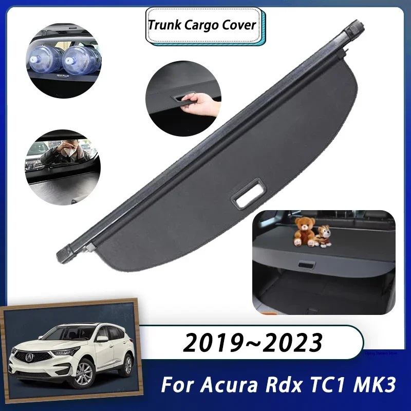Para Acura Rdx TC1 2 MK3 2019 ~ 2023 2020 2021 cubierta de carga trasera maletero organizador de cortinas de equipaje accesorios de blindaje retráctil