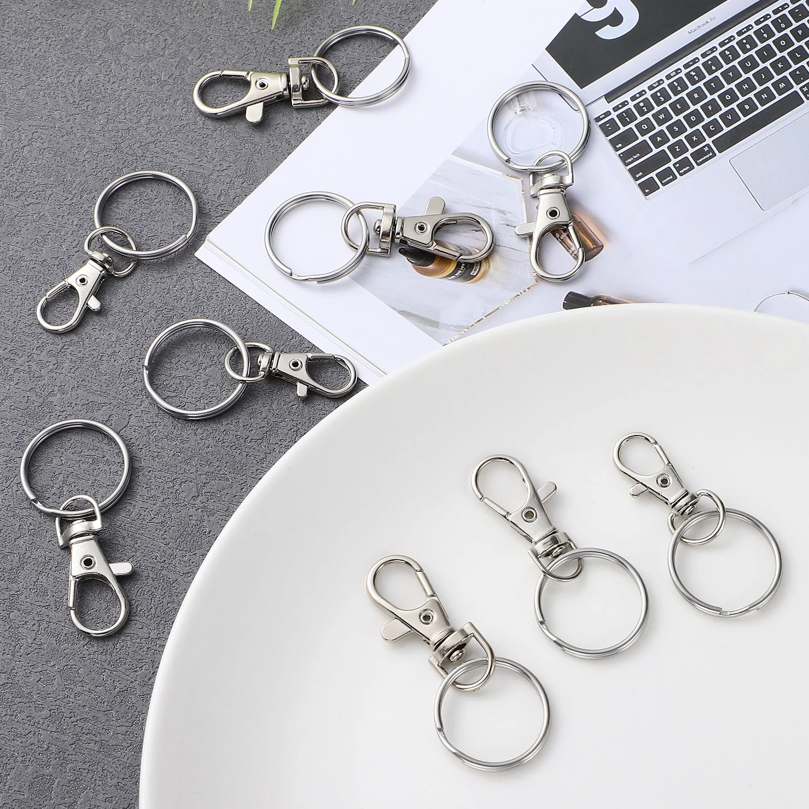 

Keychain Key Rings Hooks HeavyDuty Swivel Clasp StainlessSteel Keyrings Craft Key Rings For Keychains GiftMaking Packaging