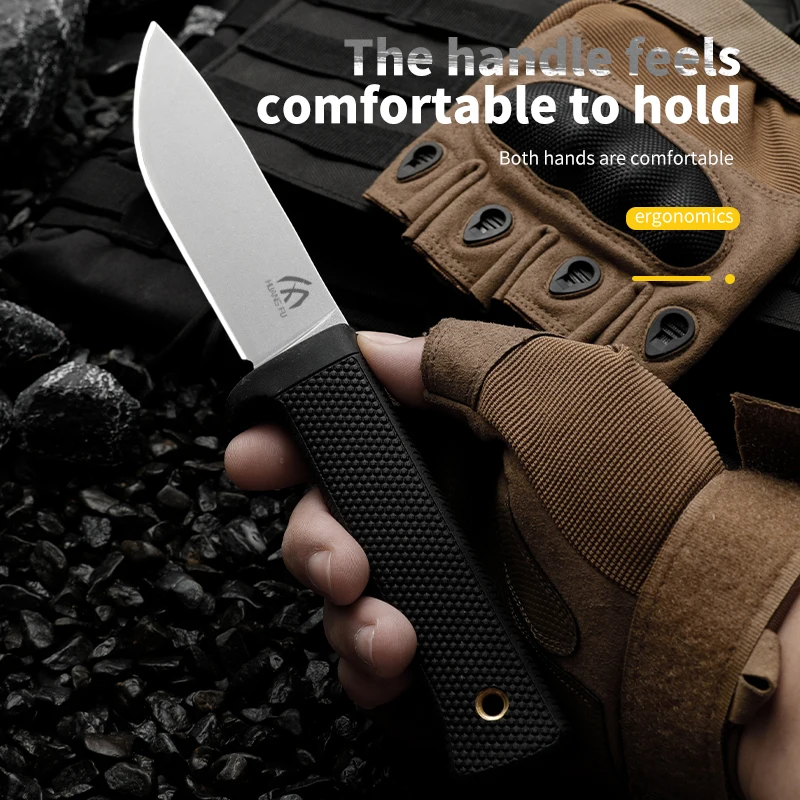 HUANGFU CPM-3V Powder Steel Military Tactical Knife Outdoor Wildlife Blade Sharp Fixed Blade Hunting Knife Collection Gift Knife