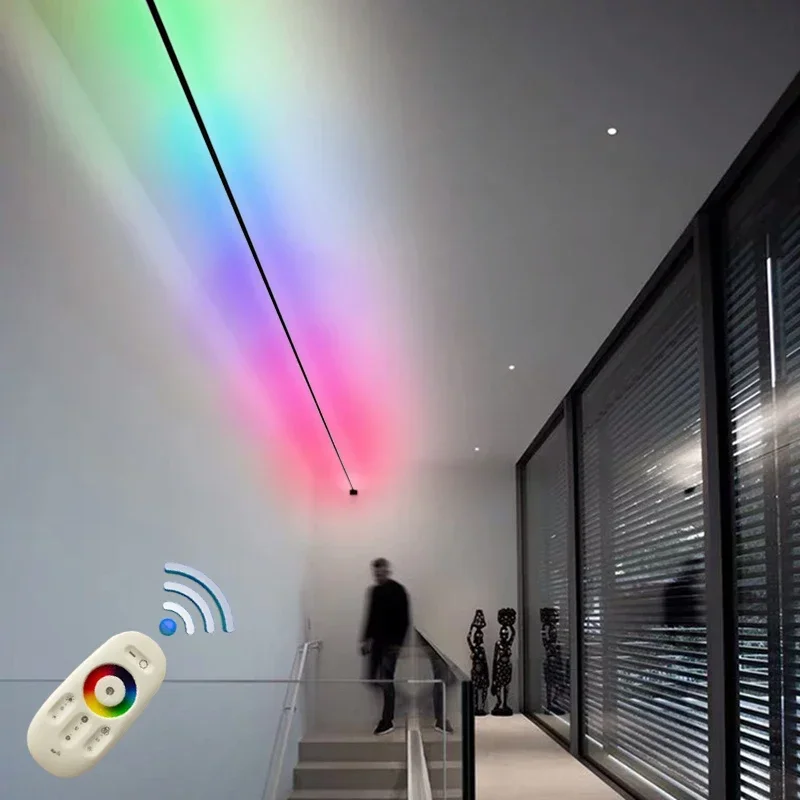 

Modern RGB Colorful Wall Lamp Minimalist Black White Skyline Linear LED Bar Strips Sconce Wall Light for Living Background Decor