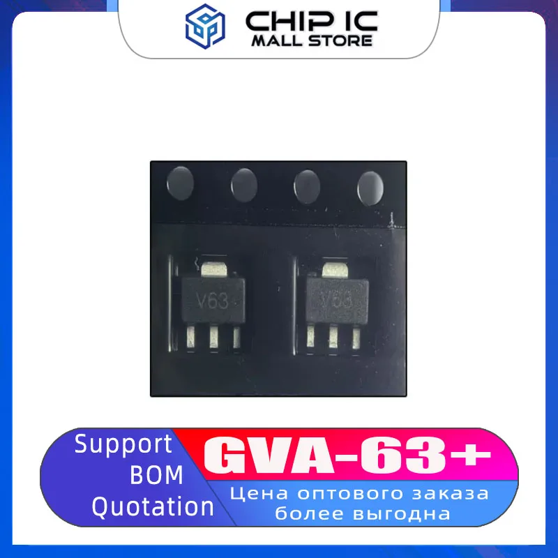 GVA-63+ GVA-63+ Silk Screen V63 SOT89 RF/Microwave Low Power Amplifier New Original Stock