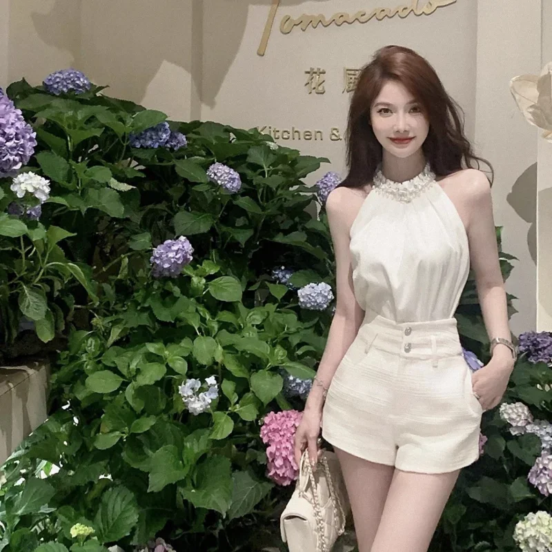 

Модные роскошные летние женские шорты 2025, комплект из двух предметов, легкие шорты по индивидуальному заказу, короткие комплекты для женщин, классические новые комплекты из 2 предметов