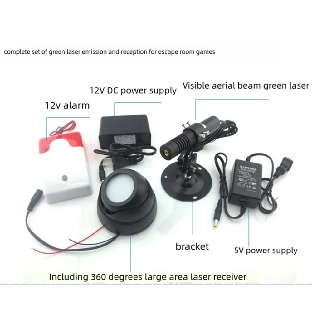 Green and Red Laser Transmitter and Receiver Set for Games, Escape Room, Secret Room, Maze