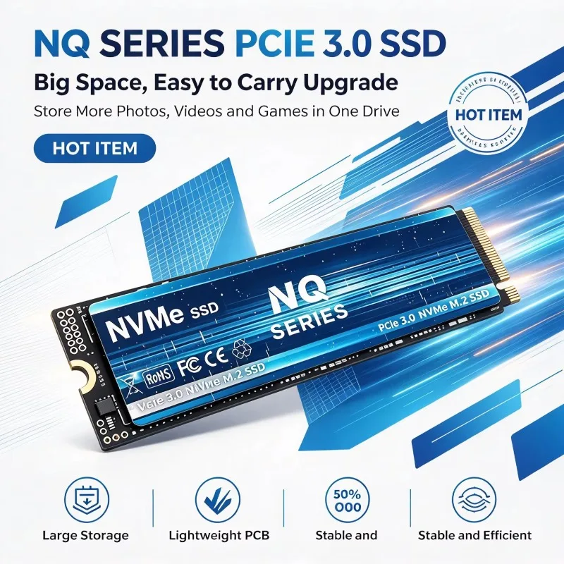 NQ SERIES M.2 PCIe 4.0 NVMe SSD, 7300MB/s Read Speed, 2TB 4TB Internal Solid State Drive for Desktop Laptop Gaming Systems.