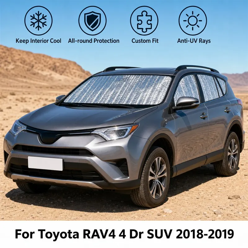 

For Toyota RAV4 4 Dr SUV 2018-2019 Full Set Car Window Sunshades UV Block Privacy Heat Insulated Foldable Car Curtain