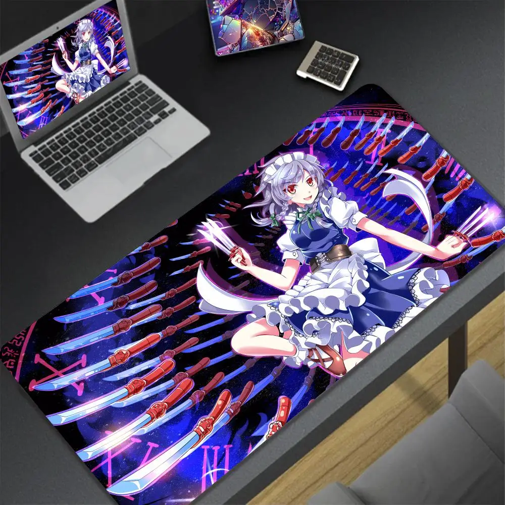 Mouse Pad Office gadgets Non-Slip Rubber Desk accessories T-touhou_Projects Desk Gifts for girls Edge Desk mats locking Mousemat