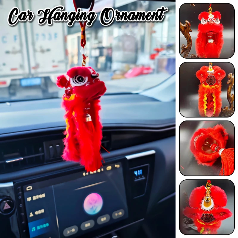 

Lion Dance Car Hanging Ornaments Chinese Dance Lion Pendant Home Door Knob Spring Festival Decor Lucky Charms