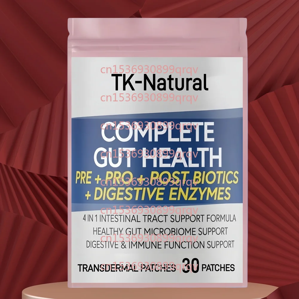

30 Patches 4-in-1 Gut Health Support Transdermal Patches Prebiotics + Probiotics + Postbiotics for Digestive Support & Bloating