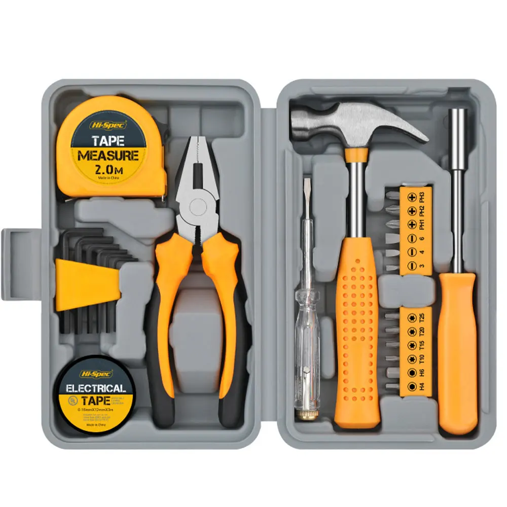 

24Pcs Home Tool Set Portable Tool Box with Pliers Wrench Hammer for DIY Home Repair Christmas Gifts