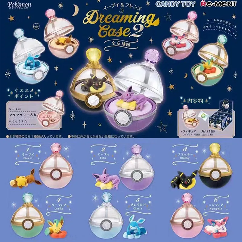 

6pcs/set Genuine RE-MENT Pokemon Sleeping Eevee Series Espeon Sylveon Anime Action Figure Model Toys Gift for Birthday