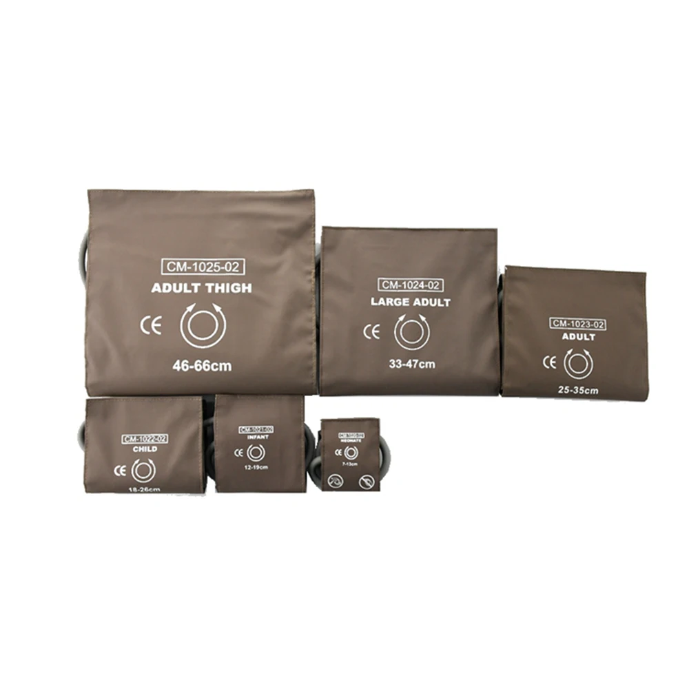 6 Size of Brown Blood Pressure Cuff Parts Imitation Leather Double Tube Tonometer Belt for Phil Vm6 Patient Monitor