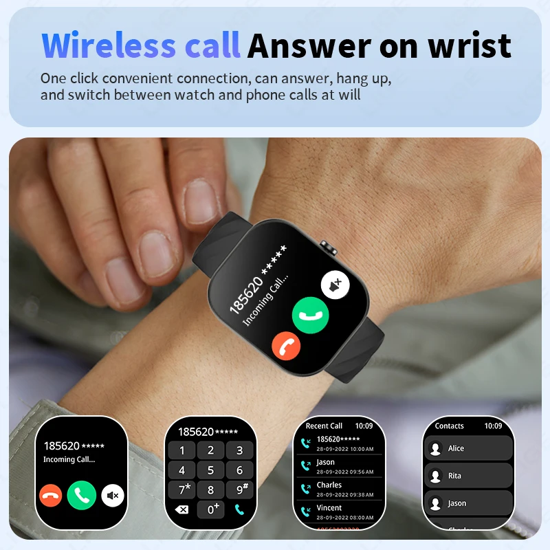 LIGE 2025 Smart Watch Men 2.01'' Large Screen Bluetooth Call Waterproof Sports Fitness Tracker Women Smartwatch For Android IOS