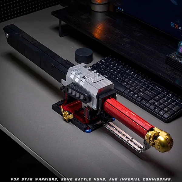 Bloques de construcción de espada de cadena eléctrica MOC de película, 1818 Uds., conexión de motosierra, armas de potencia, bloques de modelismo, juguetes creativos para montar, regalo