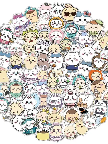 100 adet Kawaii Jiikawa Karikatür Çıkartmalar Dekoratif Masa Dizüstü Karalama Defteri Bagaj Kırtasiye Sevimli Graffiti Etiket Çocuklar için Hediye