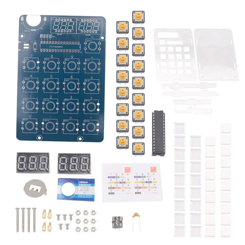 ABGE-Welding Practice Kit 6-Digit DIY Calculator Kit USB/Battery Powered Desktop Calculator Welding Project Electronics Kit