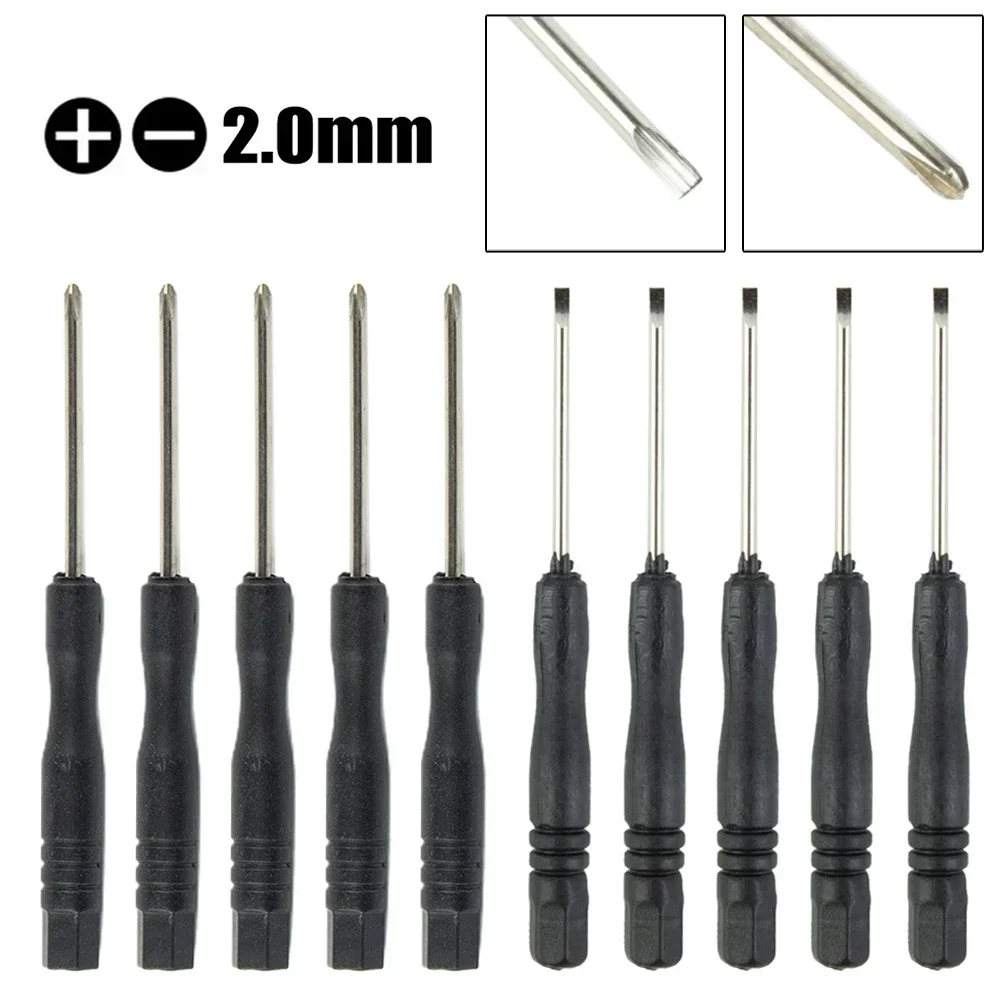 10Pcs 3.22Inch Small Screwdriver Set Repair Tool Slotted Cross Screwdrivers 2mm Mini Cross/Slotted Screwdriver Hand Tool