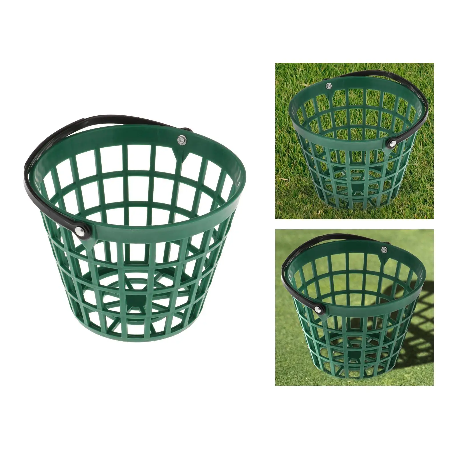 Solid Unbreakable Golf Ball Basket Sturdy Ball Bucket Storage with Handle