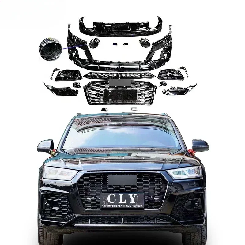 Wholesale car parts For Audi Q5 Upgrade to RSQ5 SQ5 Star Shine car bumper body kits 2018-in Car Grille Diffuser tips