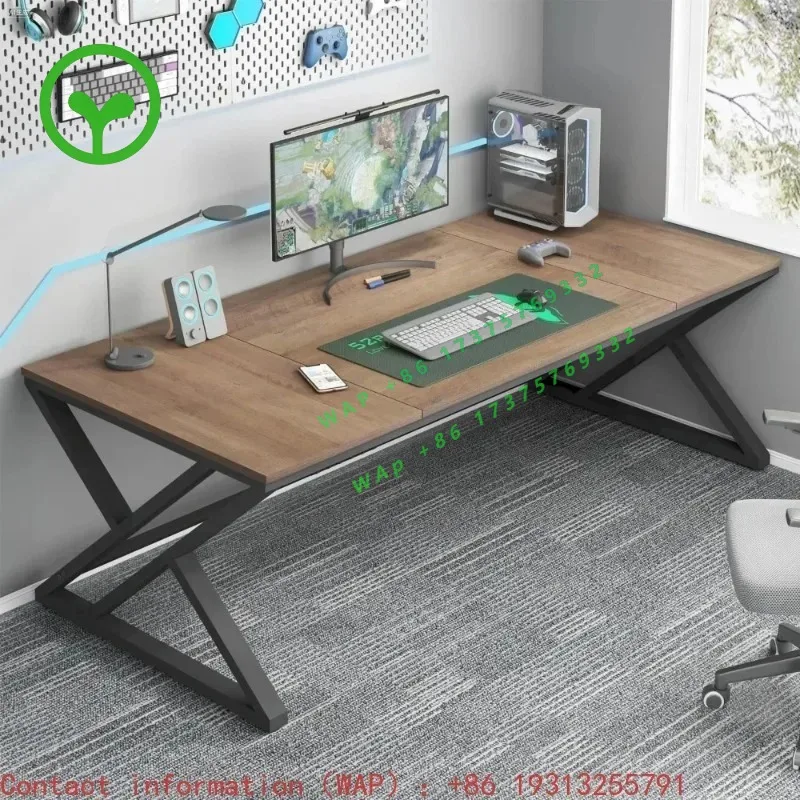 【Best-selling】70 Inch Computer Desk For 2 Person, Industrial Large Wood Metal Office Desks, Farmhouse Workstation, Long Writing