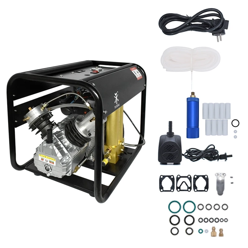 TUXING TXEDM042 300Bar PCP Luchtcompressor Hogedruk Auto Stop Met Dubbel Filter Apparaat voor Duiktank PCP Luchtgeweer