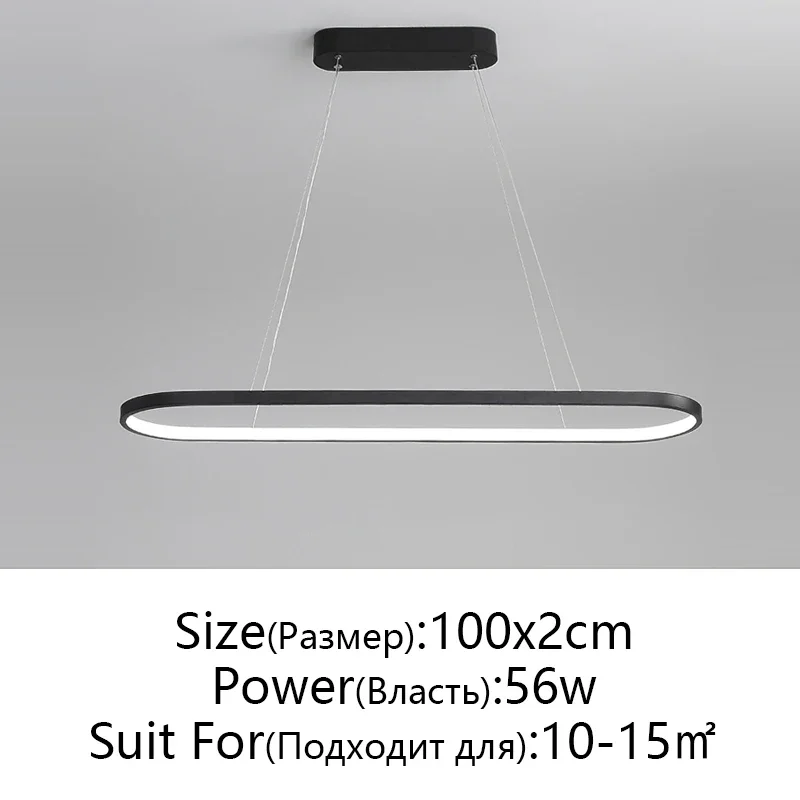Moderne minimalistische LED-hanglamp ovaal kantoor conferentie studio hanglamp bar restaurant woondecoratie verlichting