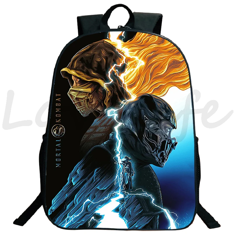 

Mochila Mortal Kombat Schoolbag Teens Zipper Bookbag 16 Inch Boys Girls School Backpack for Children 3D Printed Anime Backpacks