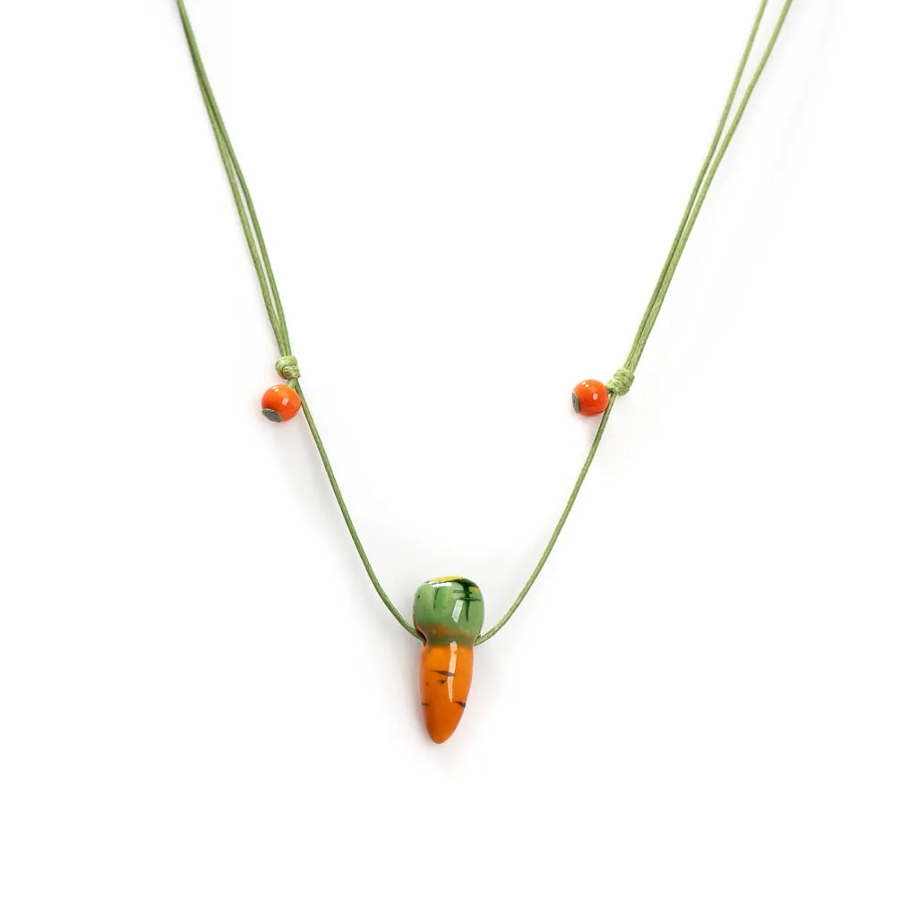 Ceramic Carrot Fashion Jewelry Wholesale Women\'s Simple Necklaces For Women DIY Handmade Gift Necklace Pendant BY114