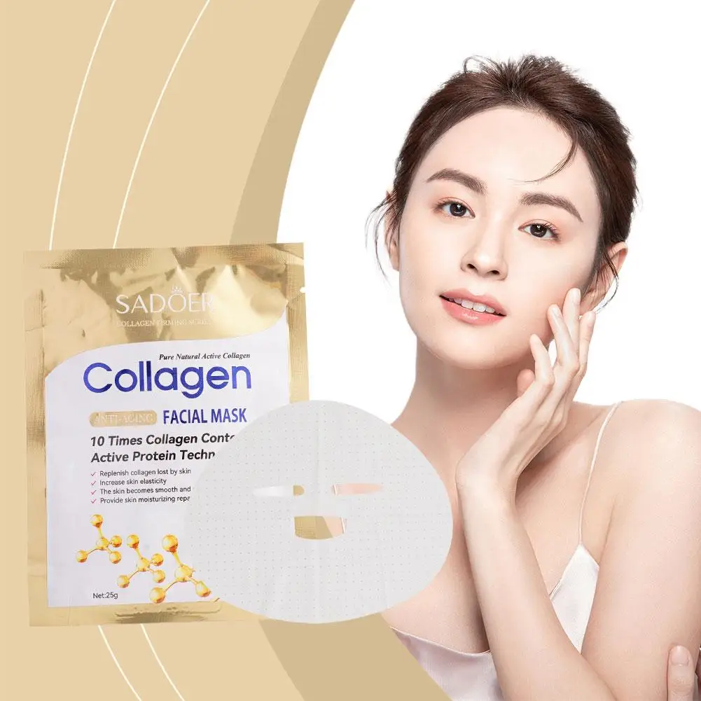 1 Stuk Collageen Gezichtsmaskers Gladde Huid Verbeteren Uitdrogende Huidverzorging Koreancosmetica Cosmetica Schoonheid Wateraanvulling Reparatie F4r8