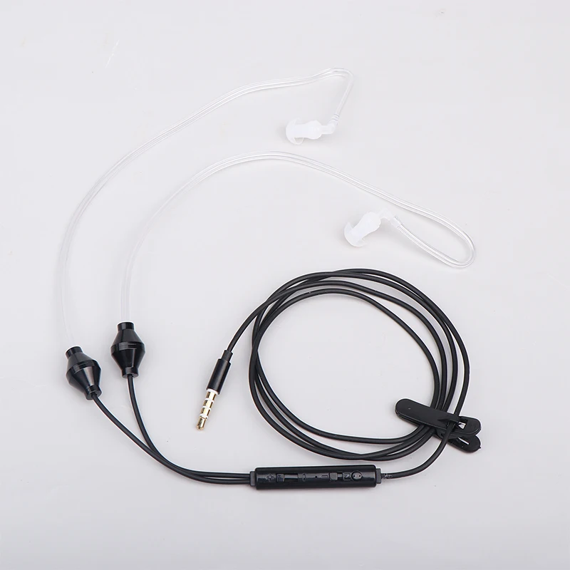 3.5 mm Air Tube Earphones With Mic Universal Anti-Radiation Binaural Music Games Earphones For Phone