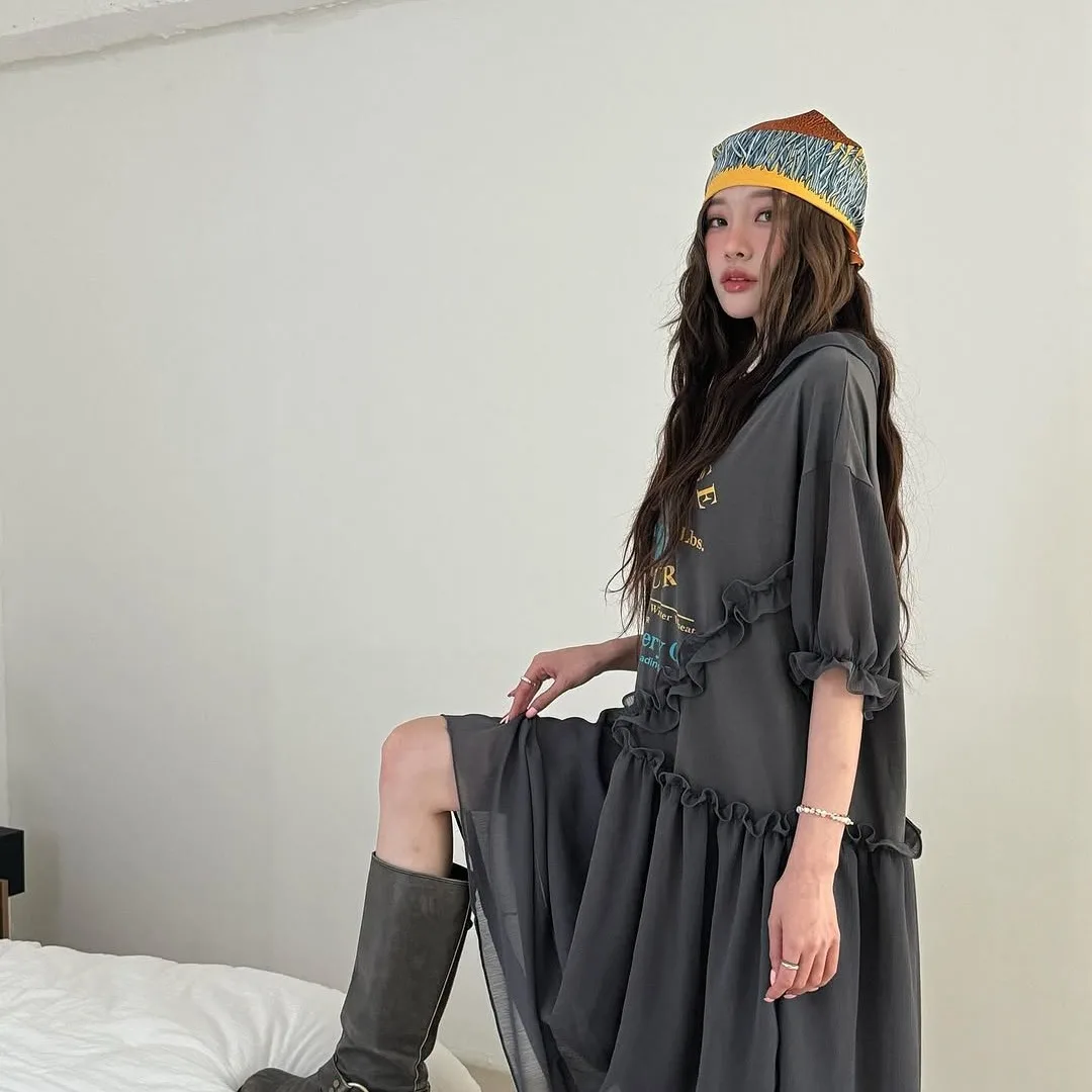 Fashionable Print Loose Long D - Street Fashion Types review and price