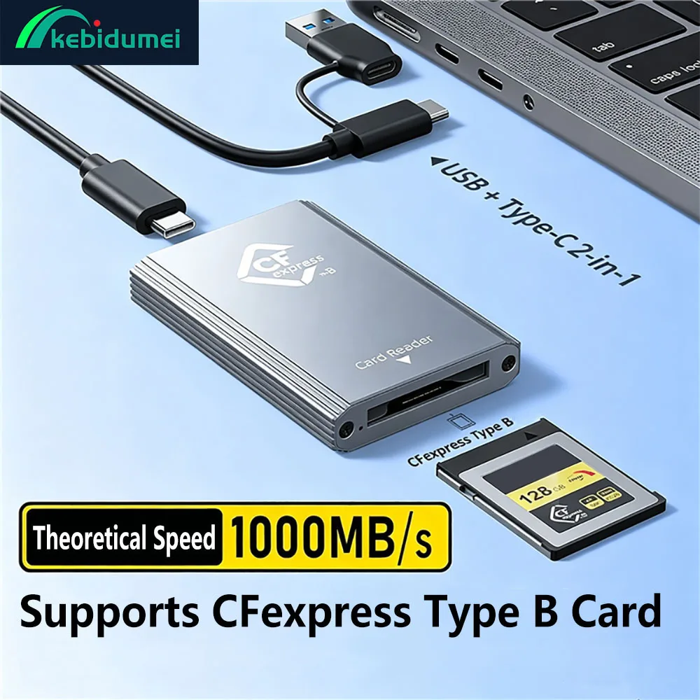 

Kebidumei 10Gbps CFexpress Type B Card Reader CFE-B Reader USB C3.2 Interface Memory Card Adapter For Android/Windows/Mac/Linux