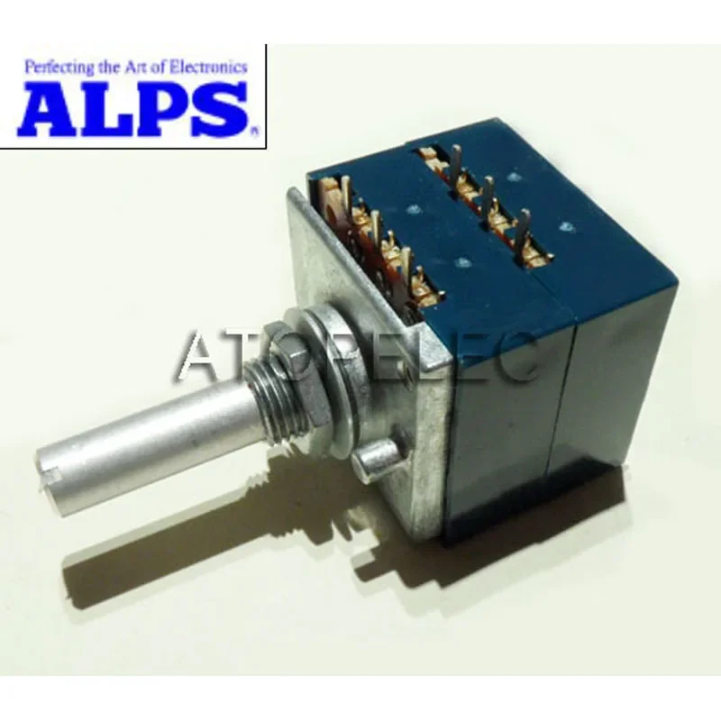 Potenziometro Doppio ALPS RK27 500K&Omega; &ndash; Modello Zigrinato Giapponese RK271122003J0 &ndash; 1 Pezzo