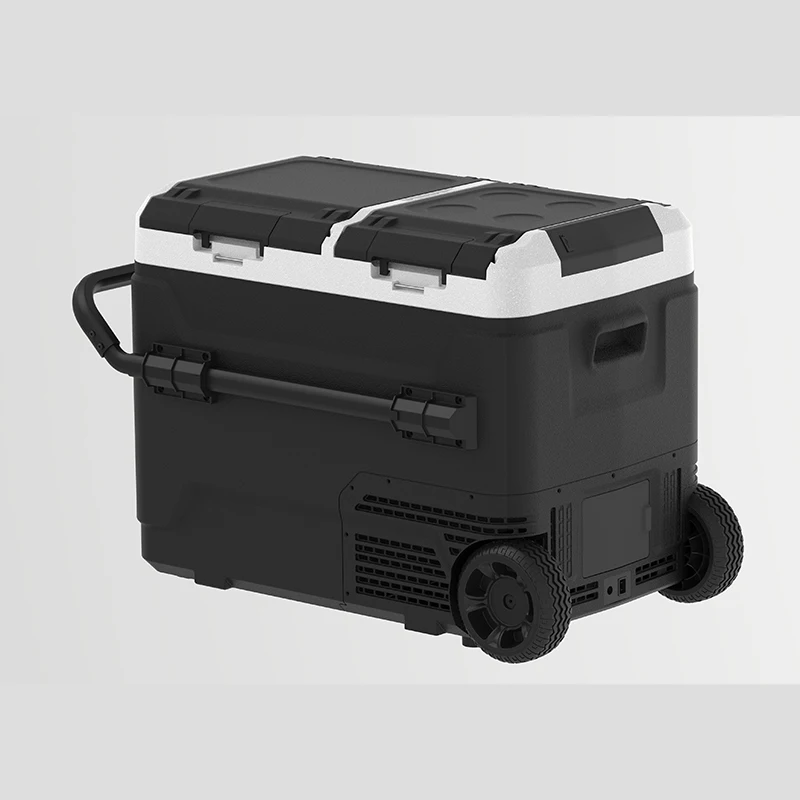 Battery Powered Wheels Car Fridge Freezer Electric Cooler Box Portable Refrigerator for Camping view 3